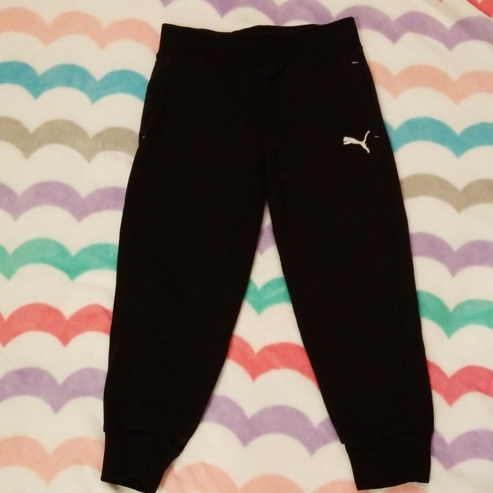 Girl's Black Puma Sweatpants NEW size XS lined